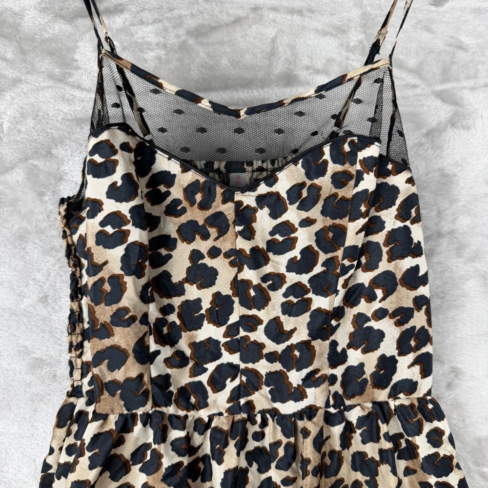 Xhilaration Womens Leopard Print Meshโ Overlay Smocked Sundress M